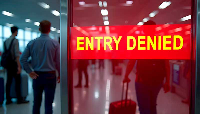 Entrada recusada quando não tem um visto
Entrada recusada quando não tem um visto