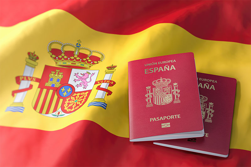 Passaporte e bandeira espanhola
 Passaporte e bandeira espanhola