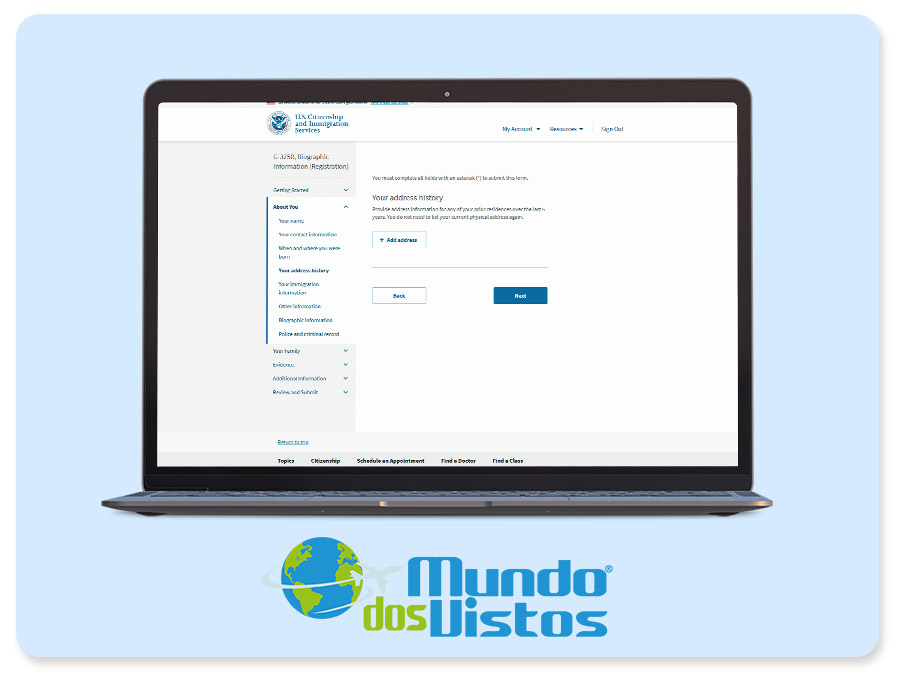 Your address history
